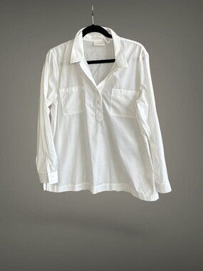 Chico's White Popover Poplin Shirt No Iron Size 2 Large